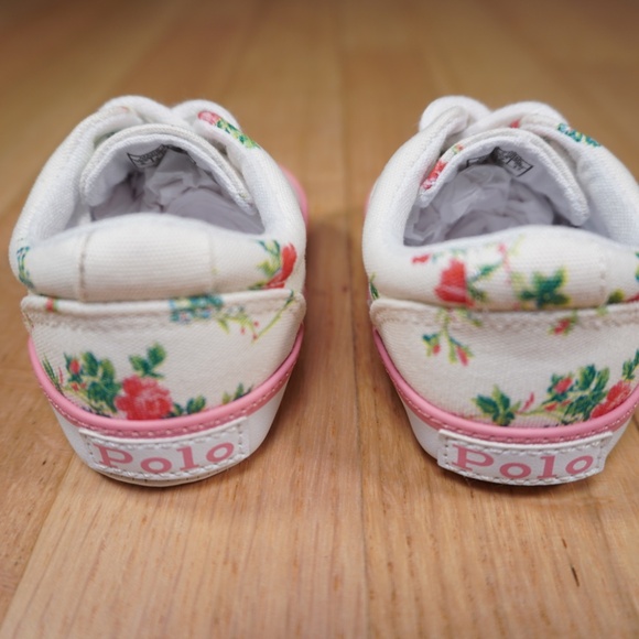 Ralph Lauren Toddler Keaton Floral Canvas Pink Size 3 M Brand New - Picture 6 of 12